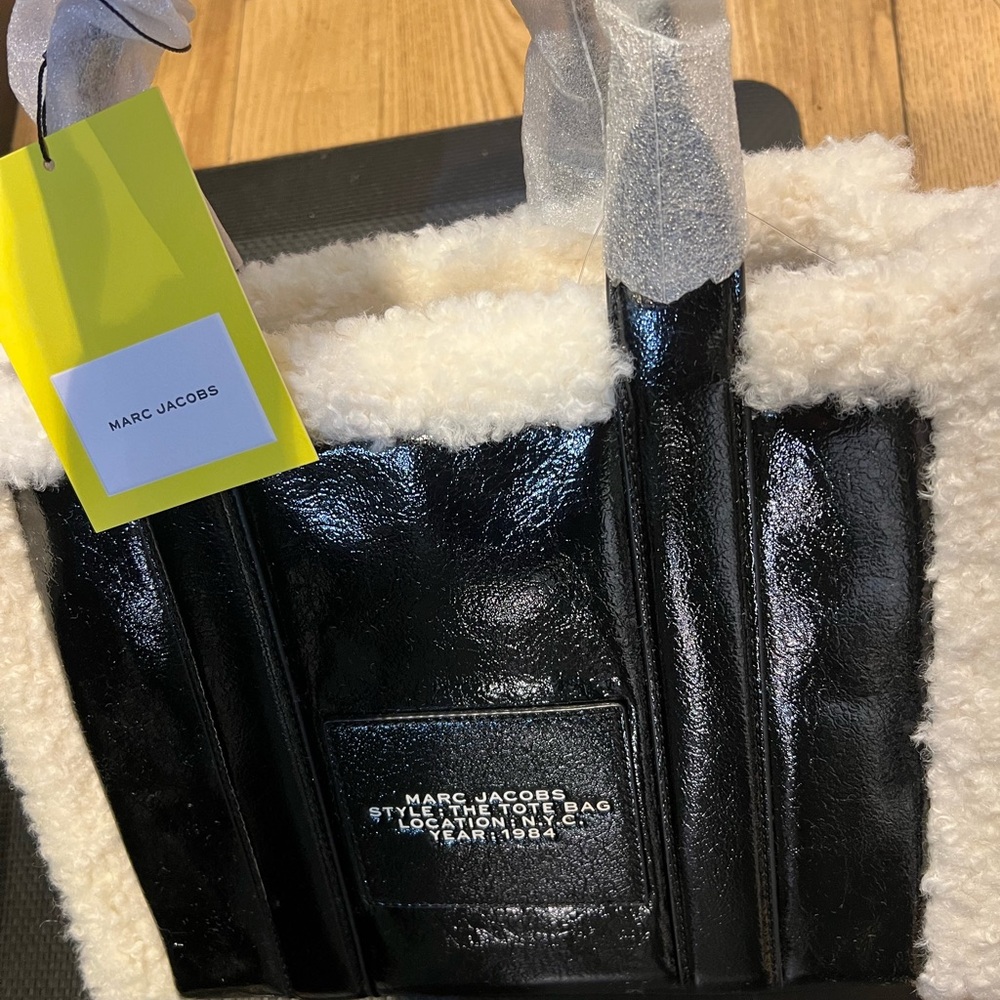 Marc Jacobs Black and White Shearling Tote